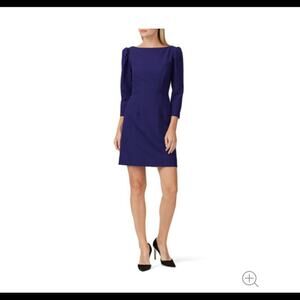 MILLY Clare belted puff sleeve dress purple size 8